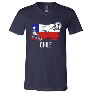 Chile Flag Jersey Chilean Soccer Team Chilean V-Neck T-Shirt