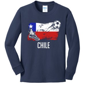 Chile Flag Jersey Chilean Soccer Team Chilean Kids Long Sleeve Shirt