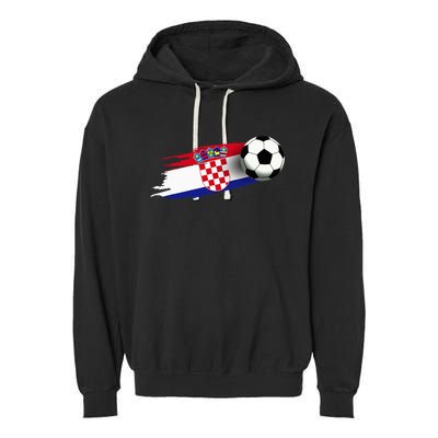 Croatia Flag Jersey Croatian Soccer Team Croatian Garment-Dyed Fleece Hoodie