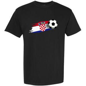 Croatia Flag Jersey Croatian Soccer Team Croatian Garment-Dyed Heavyweight T-Shirt