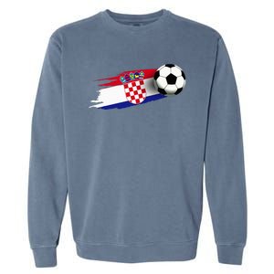 Croatia Flag Jersey Croatian Soccer Team Croatian Garment-Dyed Sweatshirt