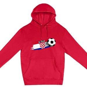 Croatia Flag Jersey Croatian Soccer Team Croatian Premium Pullover Hoodie