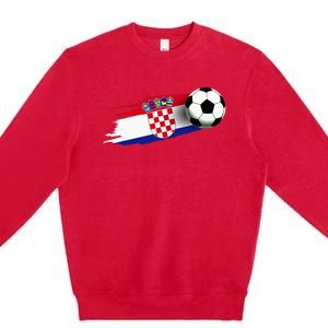 Croatia Flag Jersey Croatian Soccer Team Croatian Premium Crewneck Sweatshirt