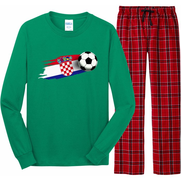 Croatia Flag Jersey Croatian Soccer Team Croatian Long Sleeve Pajama Set