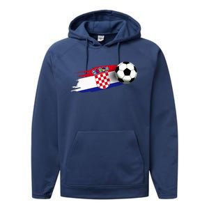 Croatia Flag Jersey Croatian Soccer Team Croatian Performance Fleece Hoodie