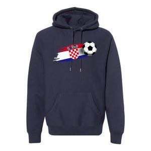 Croatia Flag Jersey Croatian Soccer Team Croatian Premium Hoodie