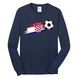 Croatia Flag Jersey Croatian Soccer Team Croatian Tall Long Sleeve T-Shirt