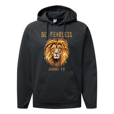 Christian Fearless Joshua 1:9 Faith Gift Performance Fleece Hoodie