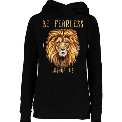 Christian Fearless Joshua 1:9 Faith Gift Womens Funnel Neck Pullover Hood