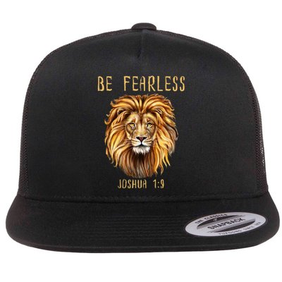 Christian Fearless Joshua 1:9 Faith Gift Flat Bill Trucker Hat