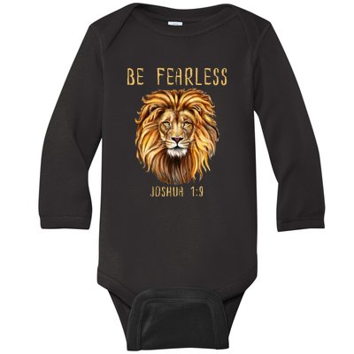 Christian Fearless Joshua 1:9 Faith Gift Baby Long Sleeve Bodysuit