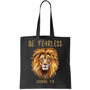 Christian Fearless Joshua 1:9 Faith Gift Tote Bag