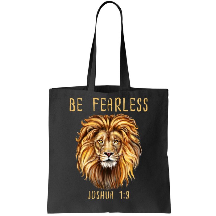 Christian Fearless Joshua 1:9 Faith Gift Tote Bag