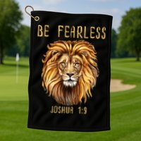 Christian Fearless Joshua 1:9 Faith Gift Golf Towel