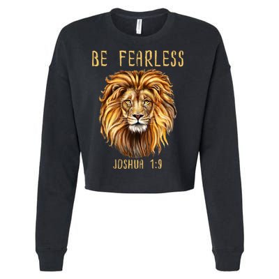 Christian Fearless Joshua 1:9 Faith Gift Cropped Pullover Crew