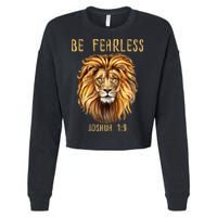 Christian Fearless Joshua 1:9 Faith Gift Cropped Pullover Crew