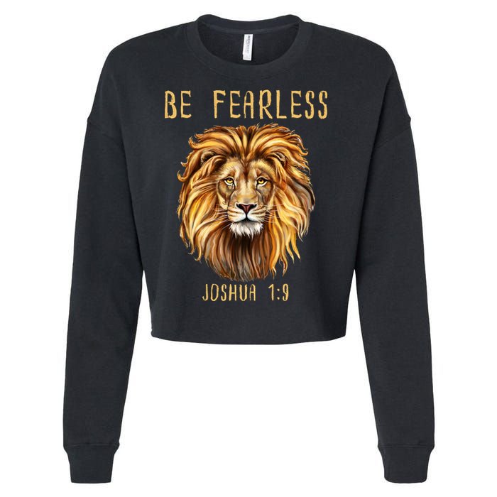 Christian Fearless Joshua 1:9 Faith Gift Cropped Pullover Crew