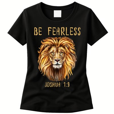 Christian Fearless Joshua 1:9 Faith Gift Womens T-Shirt