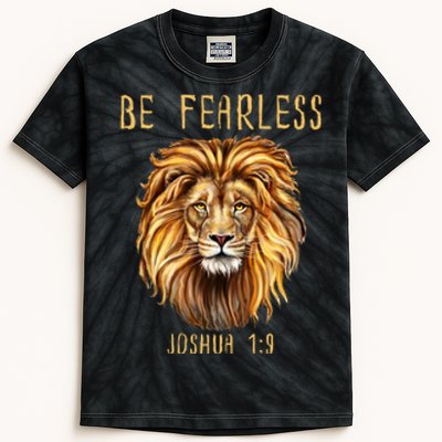 Christian Fearless Joshua 1:9 Faith Gift Kids Tie-Dye T-Shirt