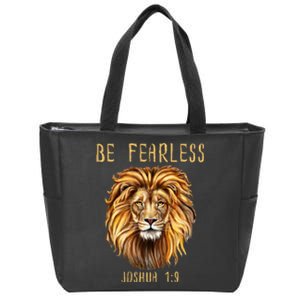 Christian Fearless Joshua 1:9 Faith Gift Zip Tote Bag