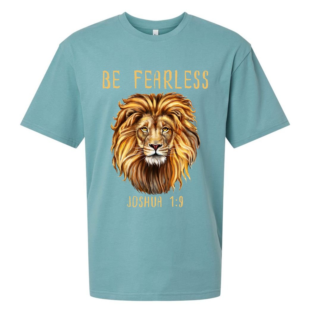 Christian Fearless Joshua 1:9 Faith Gift Sueded Cloud Jersey T-Shirt