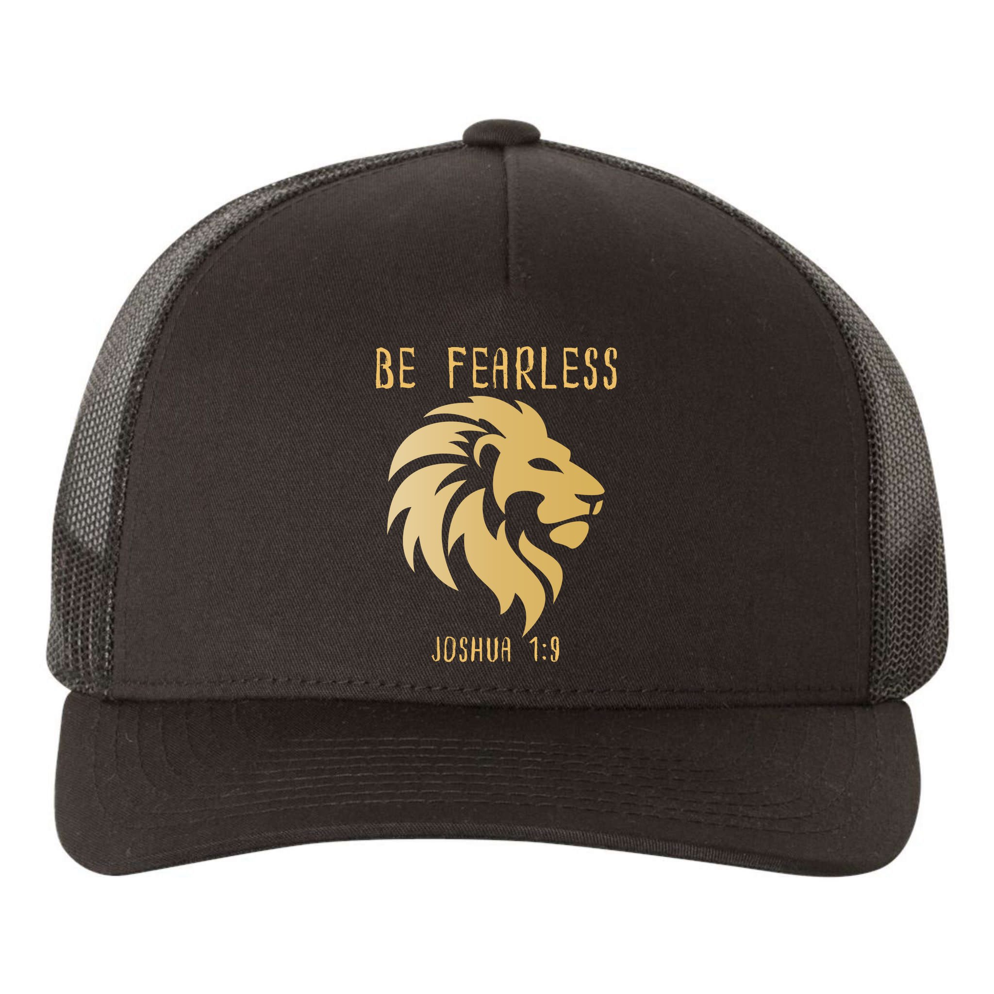 Christian Fearless Joshua 1:9 Faith Gift Yupoong Adult 5-Panel Trucker Hat