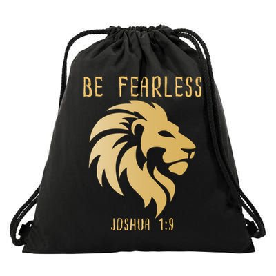 Christian Fearless Joshua 1:9 Faith Gift Drawstring Bag
