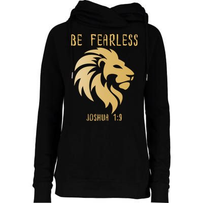 Christian Fearless Joshua 1:9 Faith Gift Womens Funnel Neck Pullover Hood