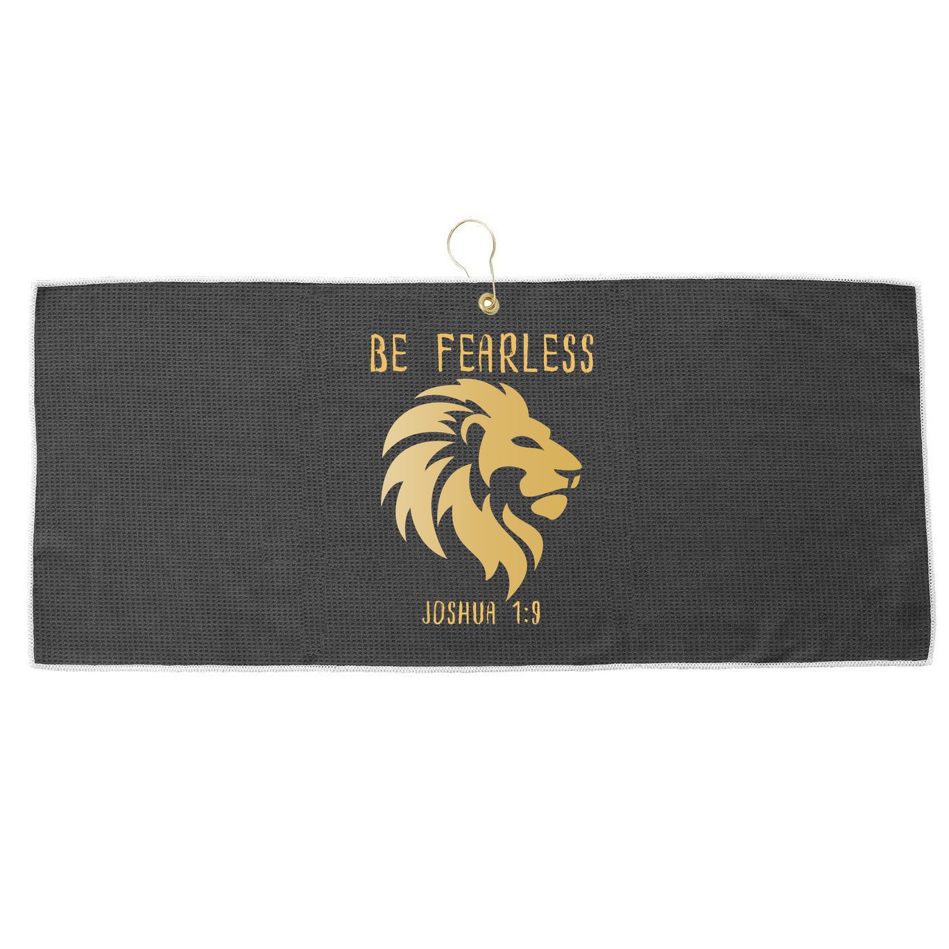 Christian Fearless Joshua 1:9 Faith Gift Large Microfiber Waffle Golf Towel