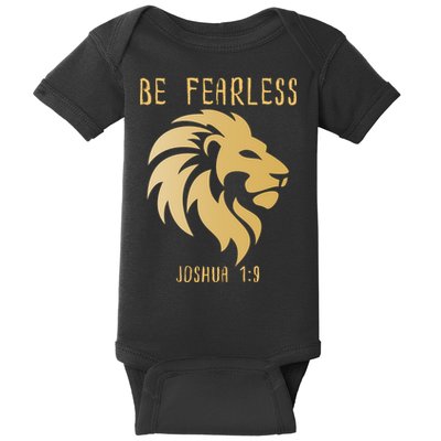Christian Fearless Joshua 1:9 Faith Gift Baby Bodysuit