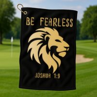 Christian Fearless Joshua 1:9 Faith Gift Golf Towel