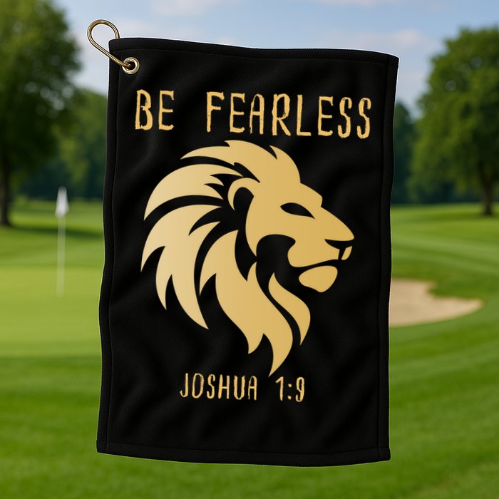 Christian Fearless Joshua 1:9 Faith Gift Golf Towel