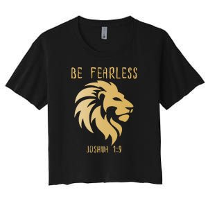 Christian Fearless Joshua 1:9 Faith Gift Women's Crop Top Tee