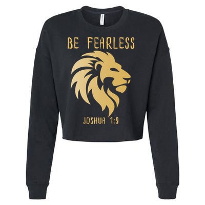 Christian Fearless Joshua 1:9 Faith Gift Cropped Pullover Crew