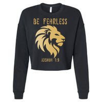 Christian Fearless Joshua 1:9 Faith Gift Cropped Pullover Crew