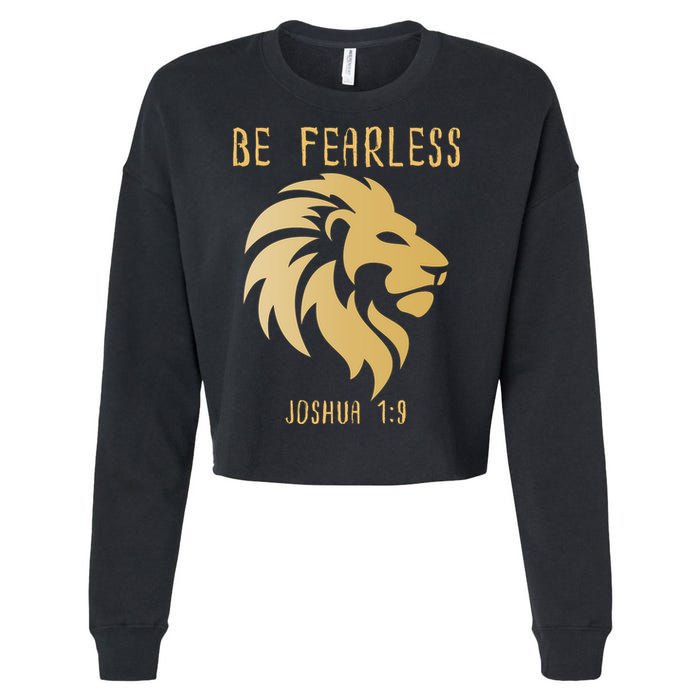 Christian Fearless Joshua 1:9 Faith Gift Cropped Pullover Crew