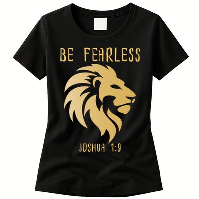 Christian Fearless Joshua 1:9 Faith Gift Womens T-Shirt