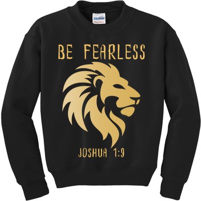 Christian Fearless Joshua 1:9 Faith Gift Kids Sweatshirt