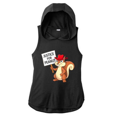 Christmas Funny Justice For Peanut Pnut Squirrel Pnut Justice Gift Ladies PosiCharge Tri-Blend Wicking Draft Hoodie Tank