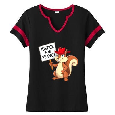 Christmas Funny Justice For Peanut Pnut Squirrel Pnut Justice Gift Ladies Halftime Notch Neck Tee