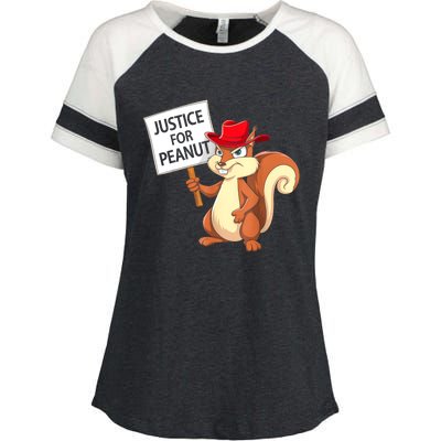 Christmas Funny Justice For Peanut Pnut Squirrel Pnut Justice Gift Enza Ladies Jersey Colorblock Tee