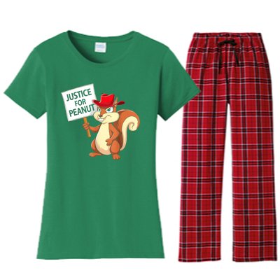 Christmas Funny Justice For Peanut Pnut Squirrel Pnut Justice Gift Women's Flannel Pajama Set