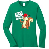 Christmas Funny Justice For Peanut Pnut Squirrel Pnut Justice Gift Ladies Long Sleeve Shirt