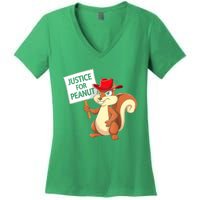 Christmas Funny Justice For Peanut Pnut Squirrel Pnut Justice Gift Women's V-Neck T-Shirt