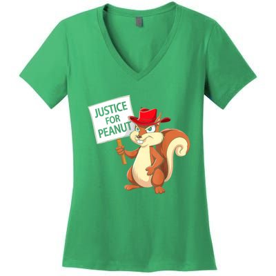 Christmas Funny Justice For Peanut Pnut Squirrel Pnut Justice Gift Women's V-Neck T-Shirt