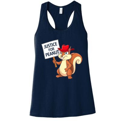 Christmas Funny Justice For Peanut Pnut Squirrel Pnut Justice Gift Women's Racerback Tank