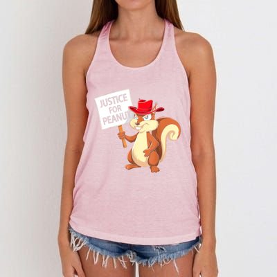 Christmas Funny Justice For Peanut Pnut Squirrel Pnut Justice Gift Women's Knotted Racerback Tank