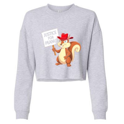 Christmas Funny Justice For Peanut Pnut Squirrel Pnut Justice Gift Cropped Pullover Crew