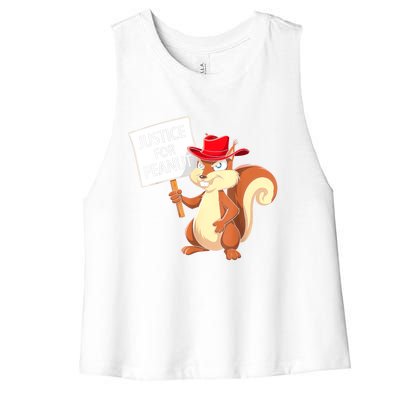 Christmas Funny Justice For Peanut Pnut Squirrel Pnut Justice Gift Women's Racerback Cropped Tank