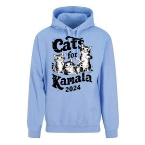 Cats For Kamala 2024 Funny President Kamalaharris Unisex Surf Hoodie